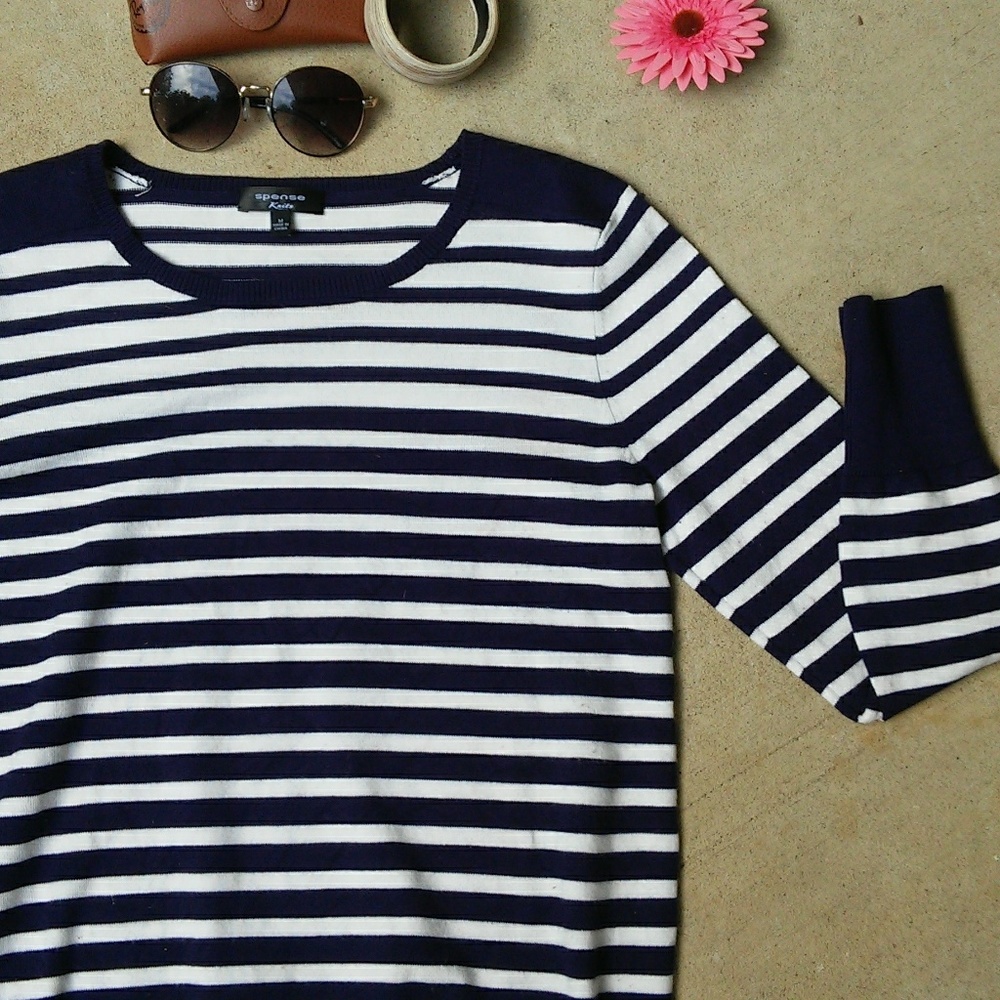 Spense knits striped sweater M